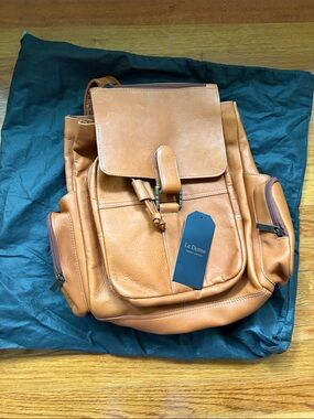 La Donne Tan Leather Collection Backpack - Casual Everyday Carry